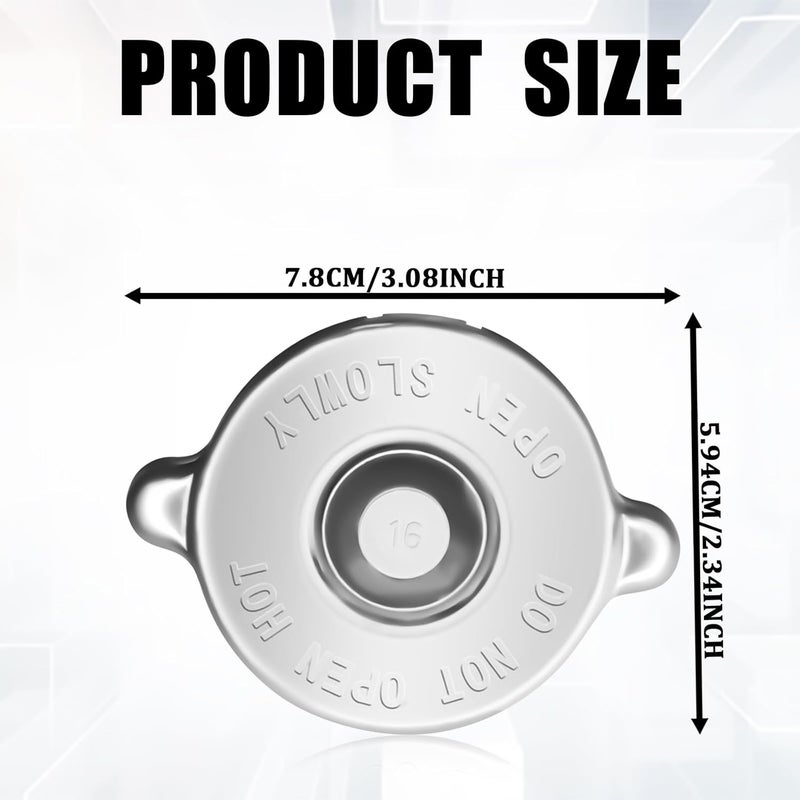 QQWD غطاء رادياتير 1PC، 16PSI ملحقات سيارات مقاومة للماء ومضادة للتسرب، غطاء تبريد بديل بتصميم مزدوج، غطاء ختم رادياتير عالمي لمعظم السيارات (فضي) - Image 2